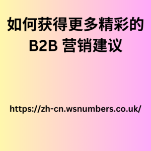 如何获得更多精彩的 B2B 营销建议