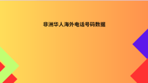 非洲华人海外电话号码数据